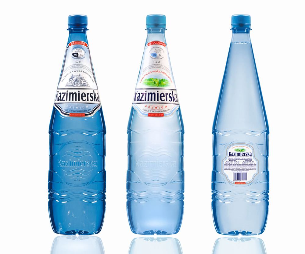 redesign etykiety i opakowania dla wody mineralnej Kaziemierska